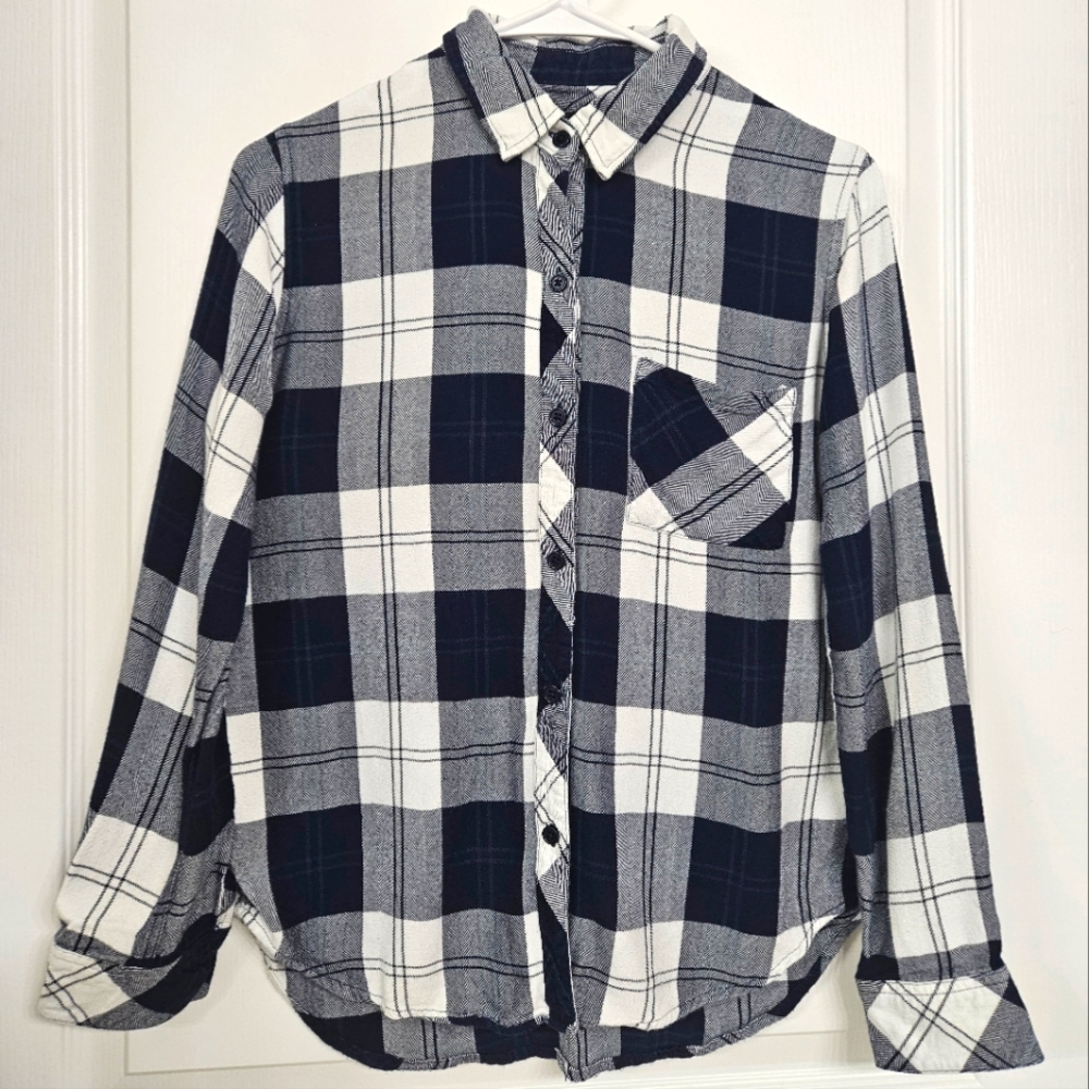 Rails small hunter midnight pine plaid flannel button down long sleeve shirt